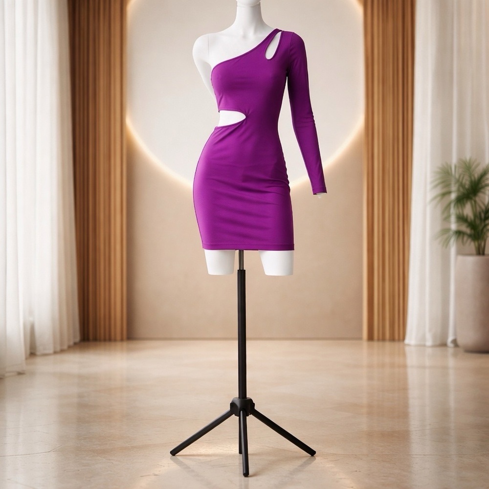 Boulee Asymmetric One-Shoulder Cutout Mini Dress